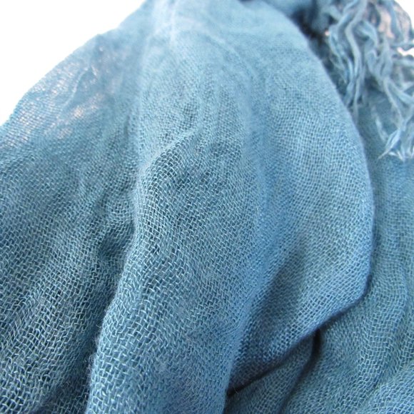 Teal Lightweight Fringe Scarf - Picture 3 of 5